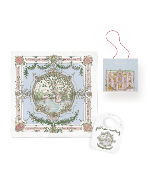 Carré & Satin Bib Set - Tapestry, The Original • Atelier Choux