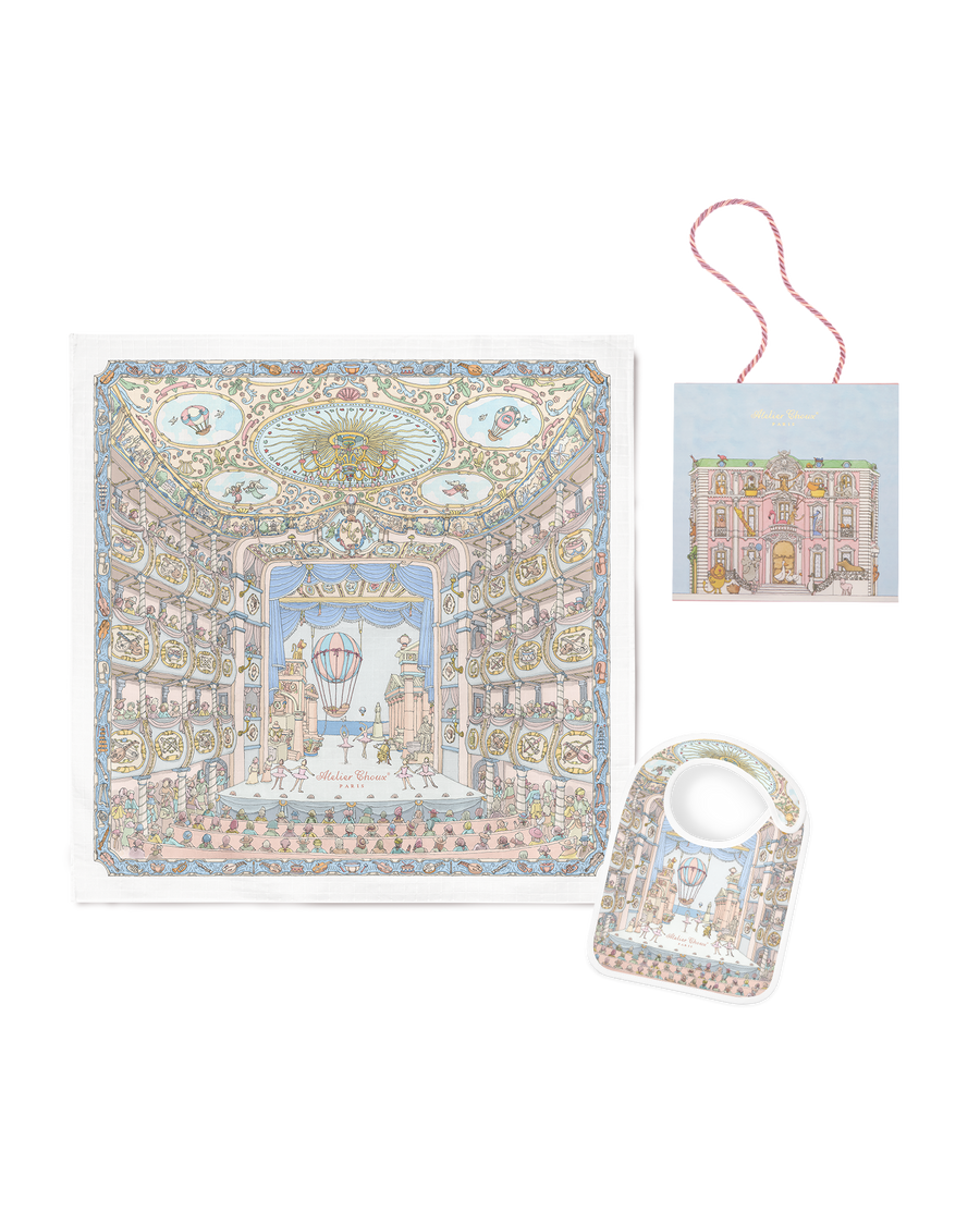 Carré & Satin Bib Set - Ballet de Paris