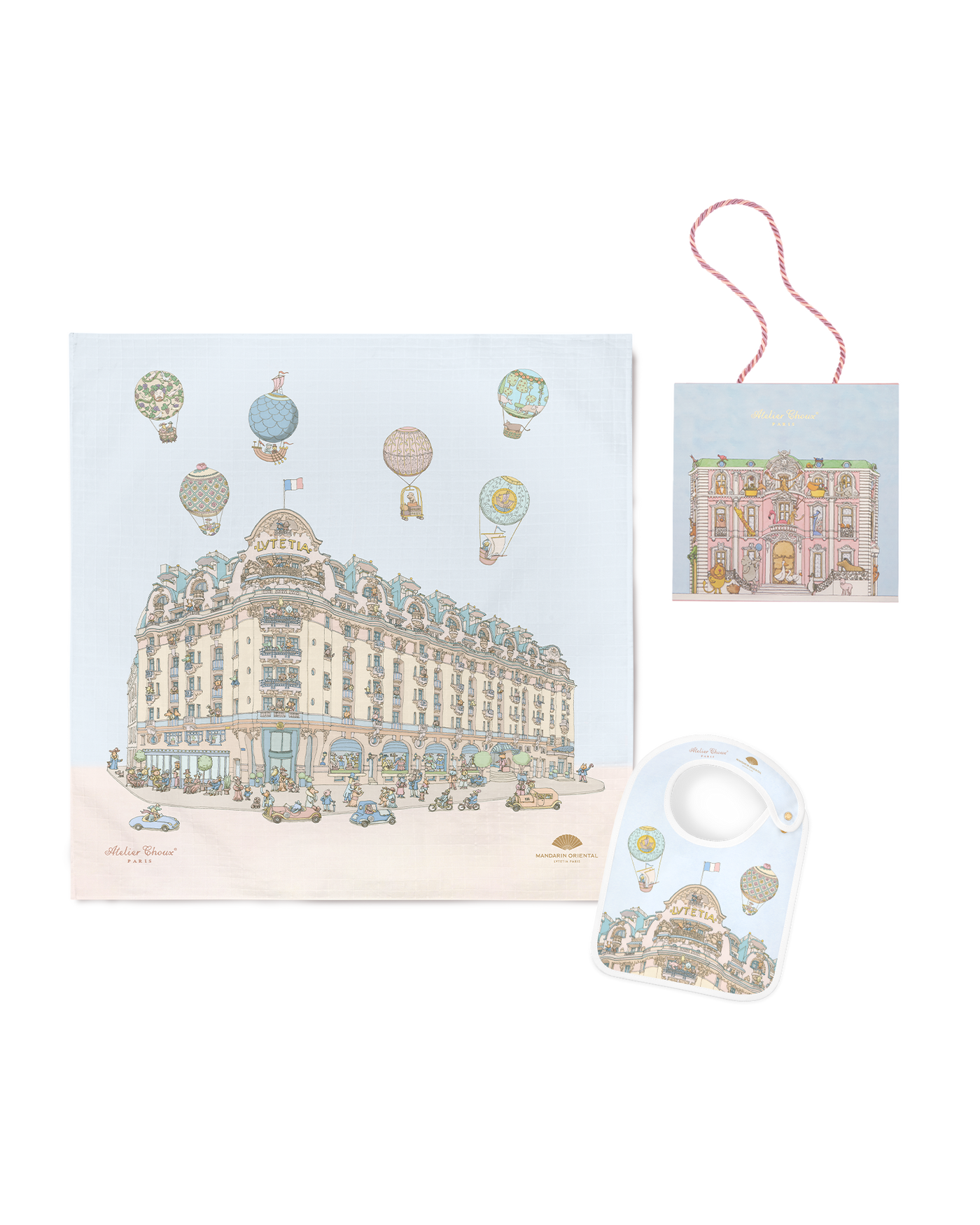 Carré & Satin Bib Set - Hotel Lutetia
