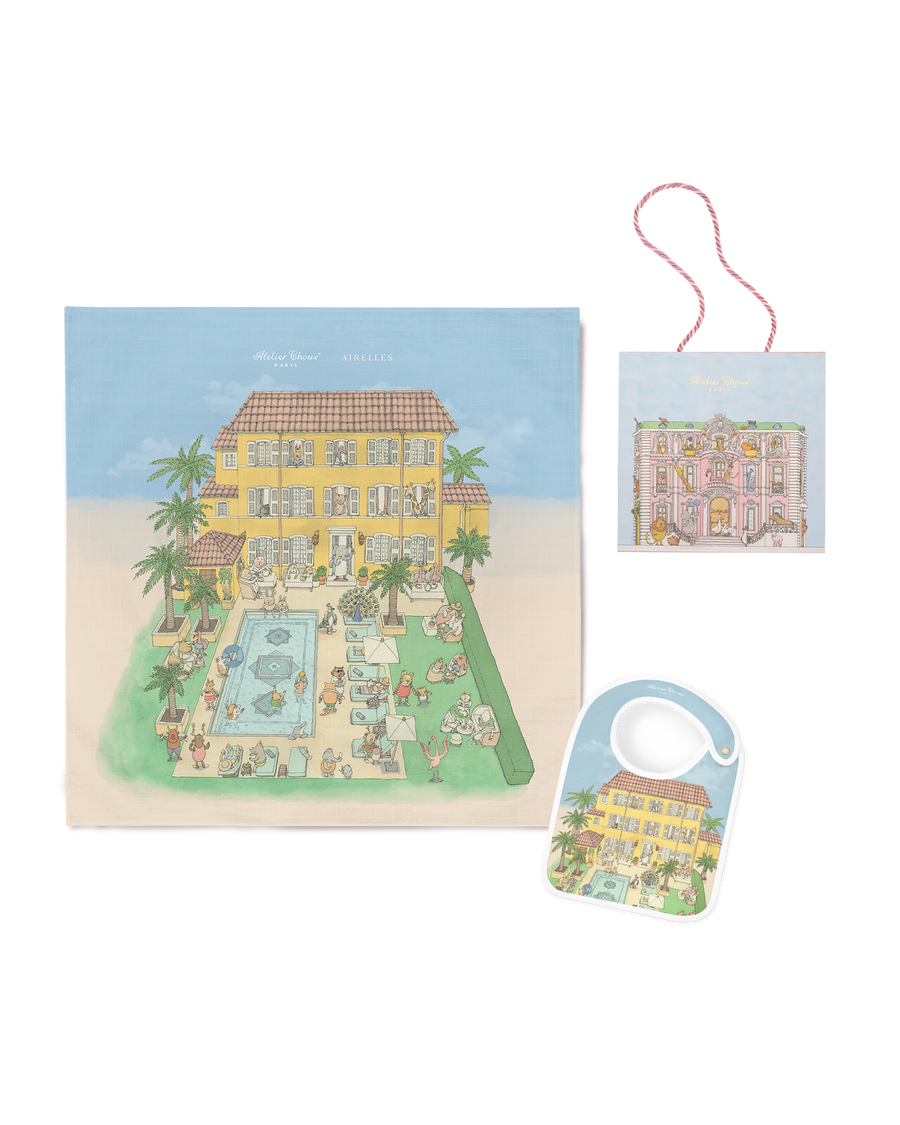 Carré & Satin Bib Set - Pan dei Palais