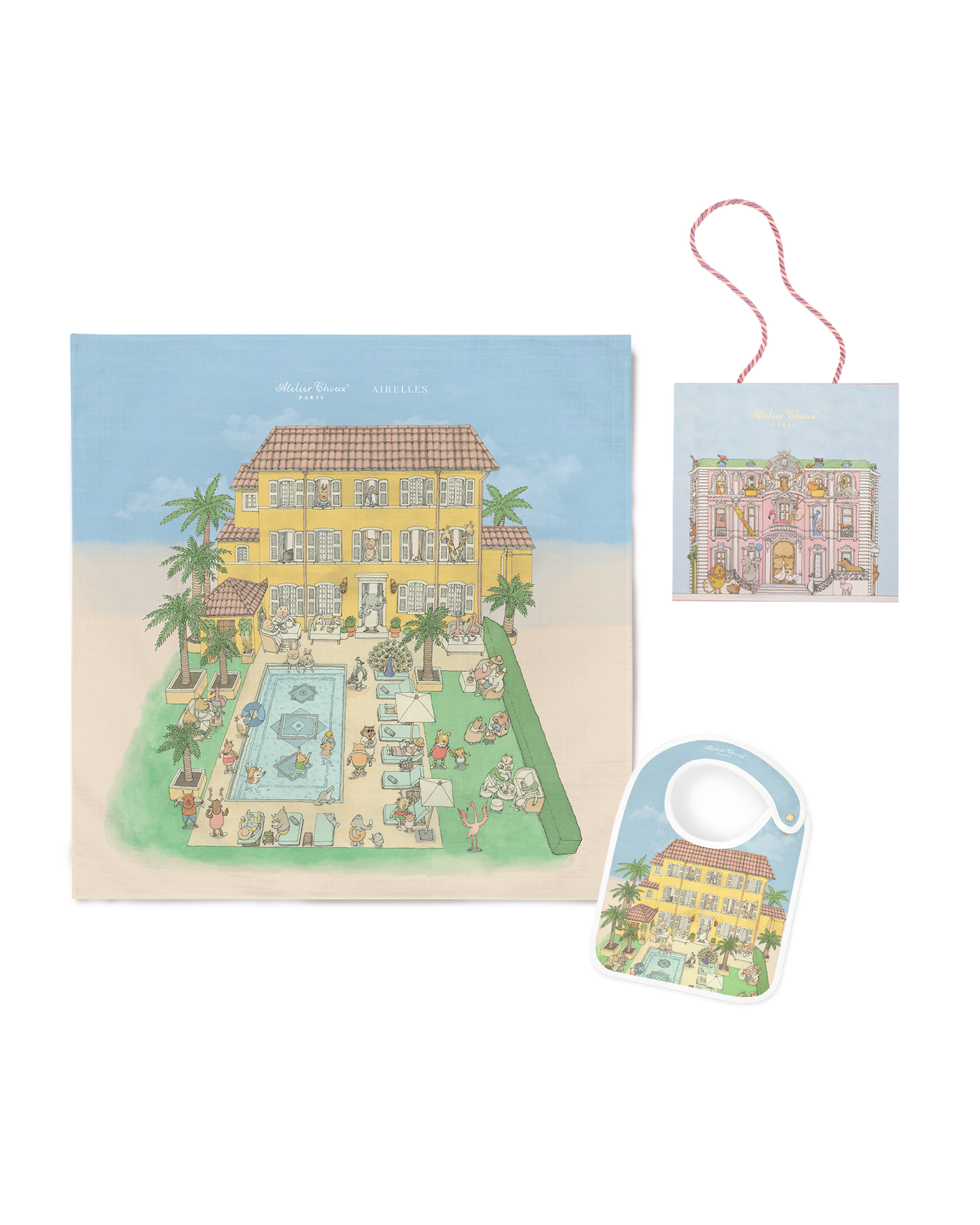 Carré & Satin Bib Set - Pan dei Palais