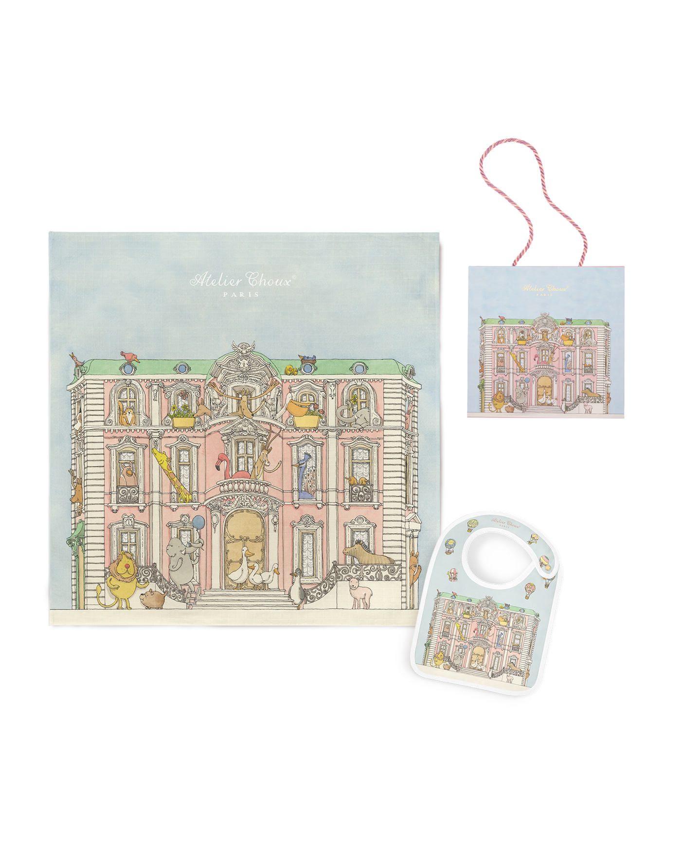 Carré & Satin Bib Set - Monceau Mansion